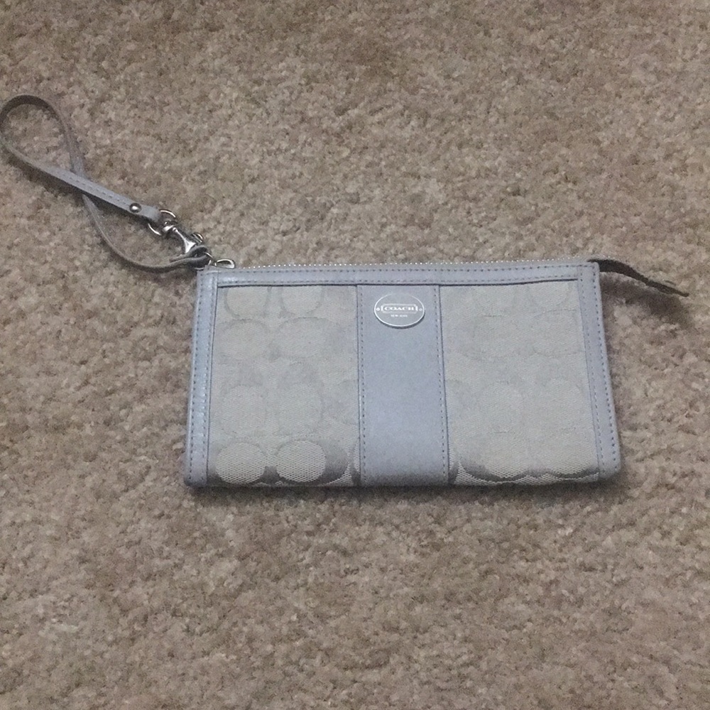 Silver Coach wristlet